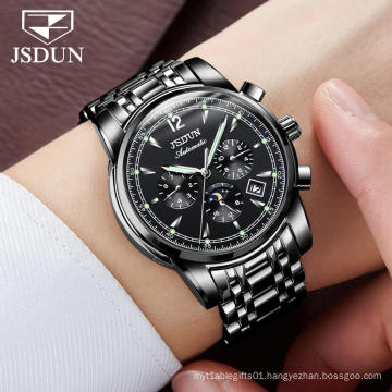 Men Watch Top Luxury Brand JSDUN 8750 Men Automatic Mechanical WristWatch  Fashion Business Multi Time Zone Hand Clock For Men